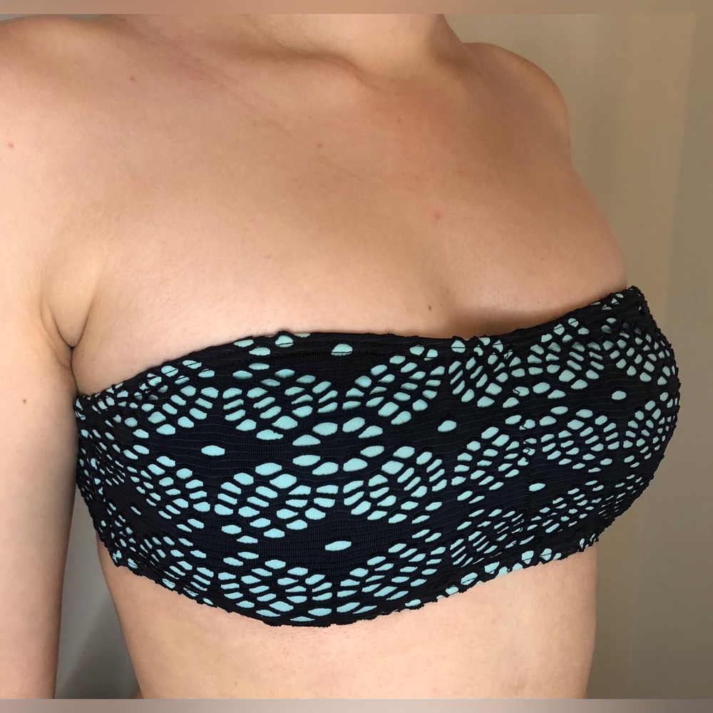 Black Lace Strapless Bikini – Blue Lining, Two-Piece (S/M) - Picture 7 of 12